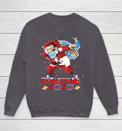 New York Knicks Funny Santa Claus Dabbing Christmas 2020 NBA Youth Sweatshirt 5