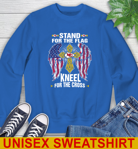 NFL Football Kansas City Chiefs Stand For Flag Kneel For The Cross Shirt Sweatshirt 11