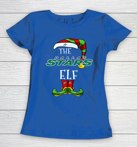 Dallas Stars Christmas ELF Funny NHL Women's T-Shirt 8