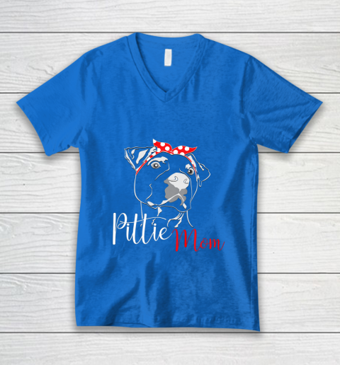 Dog Mom Shirt Pittie Mom T Shirt American Pitbull Shirt Dog Lover V-Neck T-Shirt 5