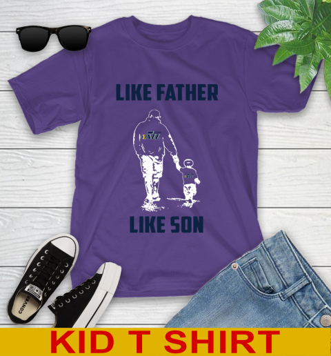 Utah Jazz NBA Basketball Like Father Like Son Sports Youth T-Shirt 3