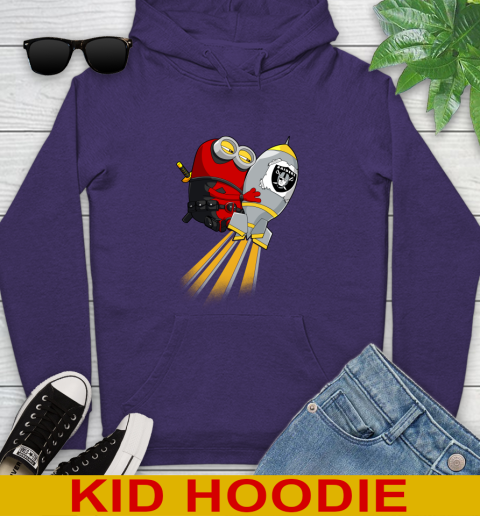 NFL Football Oakland Raiders Deadpool Minion Marvel Shirt Youth Hoodie 5