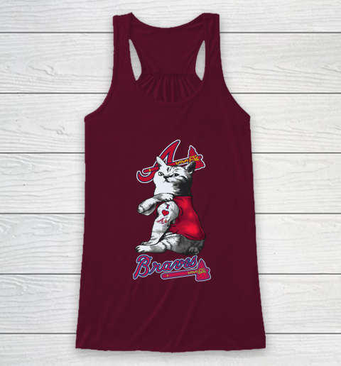 MLB Baseball My Cat Loves Atlanta Braves Racerback Tank 2