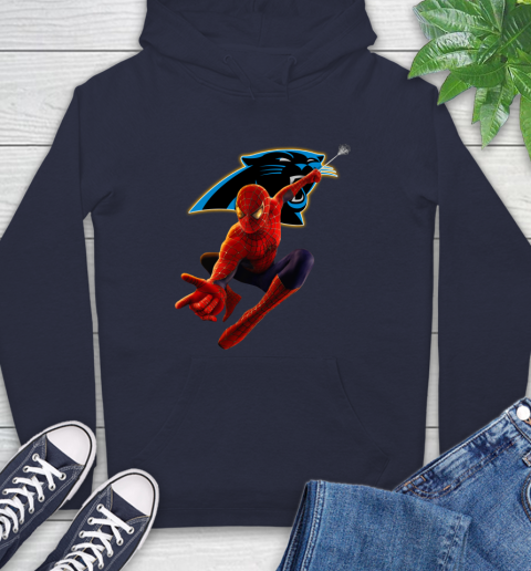 NFL Spider Man Avengers Endgame Football Carolina Panthers Hoodie 4