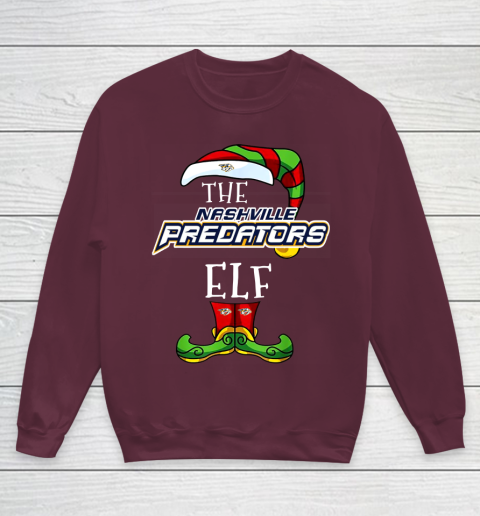 Nashville Predators Christmas ELF Funny NHL Youth Sweatshirt 4