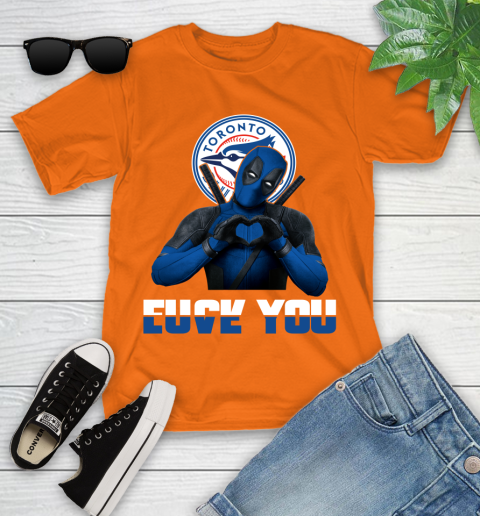 MLB Toronto Blue Jays Deadpool Love You Fuck You Baseball Sports Youth T-Shirt 9