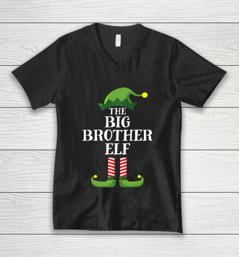 Big Brother Elf Matching Family Group Christmas Party Pajama V-Neck T-Shirt