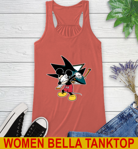 San Jose Sharks NHL Hockey Dabbing Mickey Disney Sports Racerback Tank 4