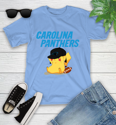 NFL Pikachu Football Sports Carolina Panthers Youth T-Shirt 11