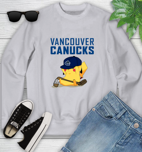 NHL Pikachu Hockey Sports Vancouver Canucks Youth Sweatshirt 4