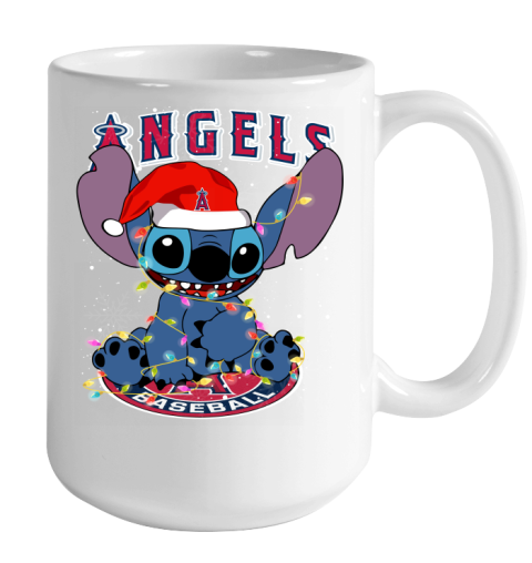 Los Angeles Angels MLB noel stitch Baseball Christmas Color Changing Mug 15oz 2