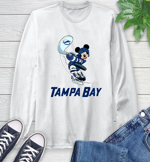 NHL Hockey Tampa Bay Lightning Cheerful Mickey Mouse Shirt Long Sleeve T-Shirt 3 NHL Hockey Tampa Bay Lightning Cheerful Mickey Mouse Shirt Long Sleeve T-Shirt - Image 3