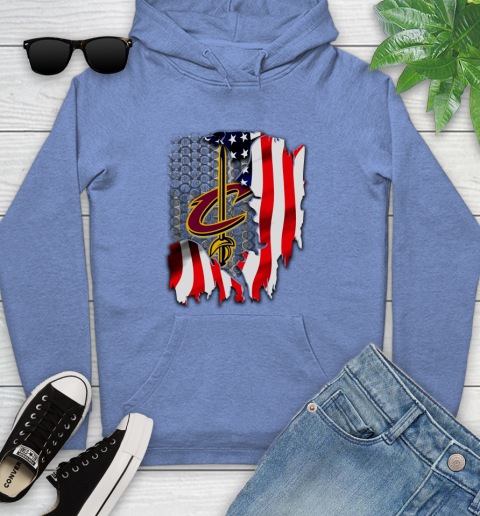Cleveland Cavaliers NBA Basketball American Flag Youth Hoodie 13