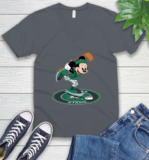 NHL Hockey Dallas Stars Cheerful Mickey Disney Shirt V-Neck T-Shirt 5
