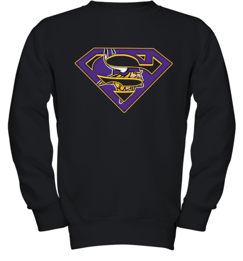 We Are Undefeatable The Minnesota Vikings x Superman NFL Youth Sweatshirt