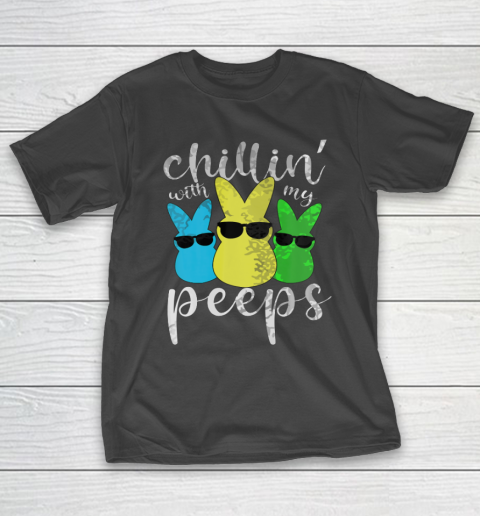 Chillin With My Peeps Boys Men Easter Day 2021 Bunny T-Shirt