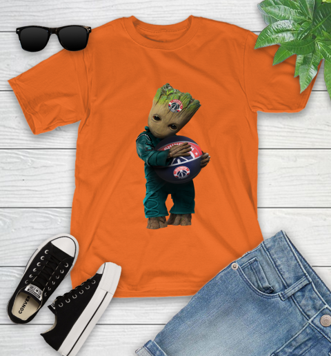NBA Groot Guardians Of The Galaxy Basketball Sports Washington Wizards Youth T-Shirt 7