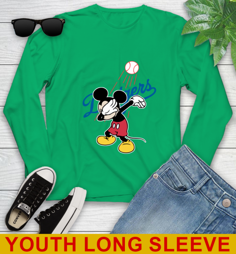 Los Angeles Dodgers MLB Baseball Dabbing Mickey Disney Sports Youth Long Sleeve 7