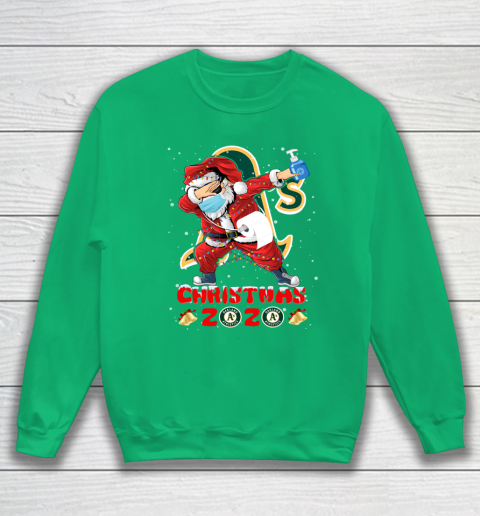 Oakland Athletics Funny Santa Claus Dabbing Christmas 2020 MLB Sweatshirt 5