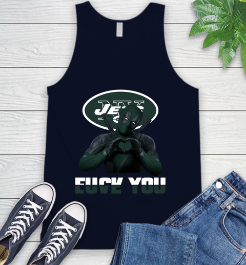 NHL New York Jets Deadpool Love You Fuck You Football Sports Tank Top 2