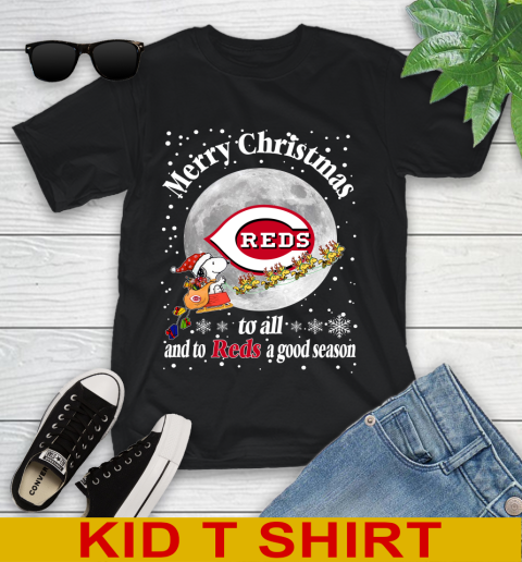 Cincinnati Reds Merry Christmas To All And To Reds A Good Season MLB Baseball Sports Youth T-Shirt