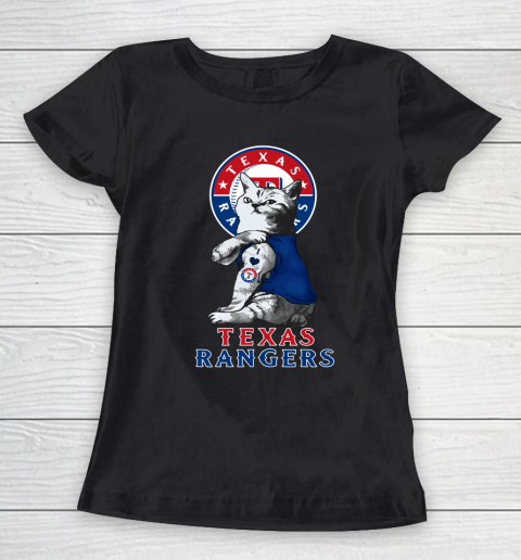 MLB Baseball My Cat Loves Texas Rangers Women's T-Shirt