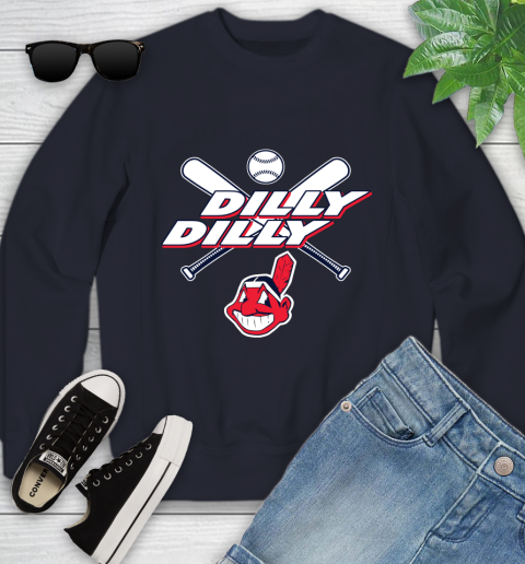 MLB Cleveland Indians Dilly Dilly Baseball Sports Youth Sweatshirt 3