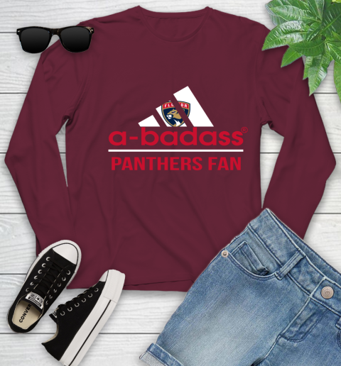 NHL A Badass Florida Panthers Fan Adidas Hockey Sports Youth Long Sleeve 6