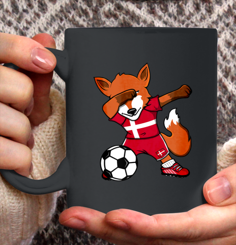 Dabbing Fox Denmark Soccer Fans Jersey Danish Football Lover Ceramic Mug 11oz