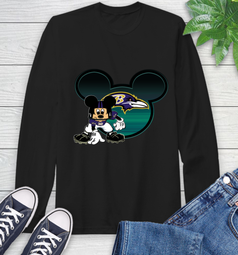 NFL Baltimore Ravens Mickey Mouse Disney Football T Shirt Long Sleeve T-Shirt 2