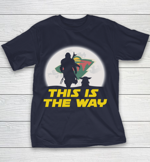 Minnesota Wild NHL Ice Hockey Star Wars Yoda And Mandalorian This Is The Way Youth T-Shirt 2