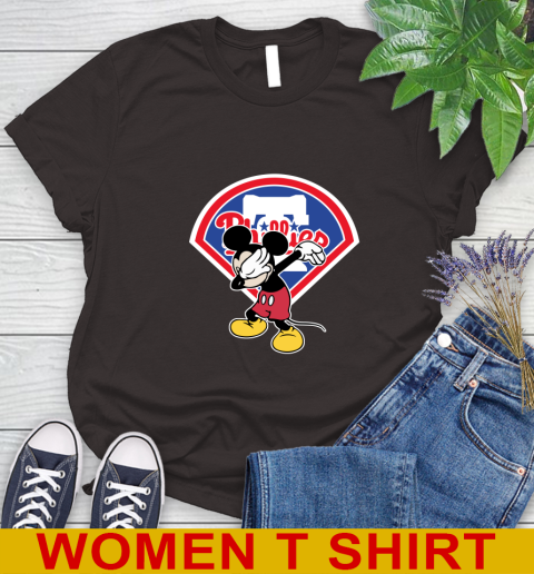 Philadelphia Phillies MLB Baseball Dabbing Mickey Disney Sports Women's T-Shirt 8
