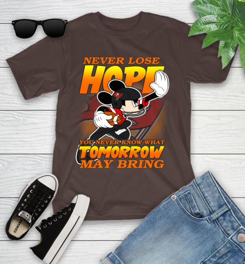 Tampa Bay Buccaneers NFL Football Mickey Disney Never Lose Hope Youth T-Shirt 7