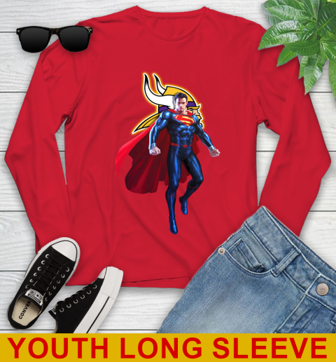 NFL Superman DC Sports Football Minnesota Vikings Youth Long Sleeve 11