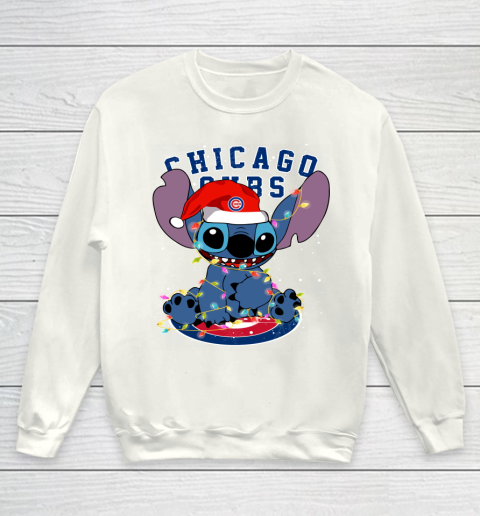 Chicago Cubs MLB noel stitch Baseball Christmas Youth Sweatshirt