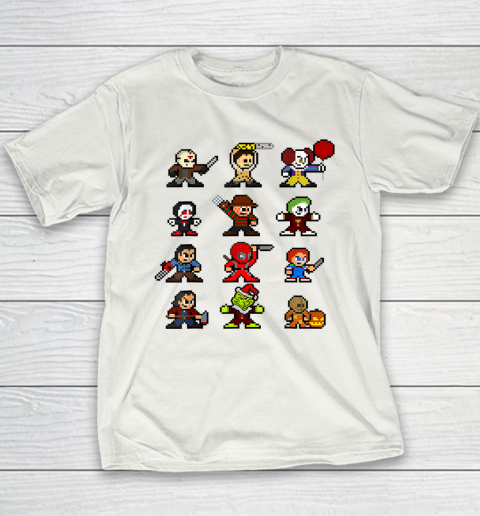 Pixel Halloween Scary Horror Christmas Gamer Youth T-Shirt