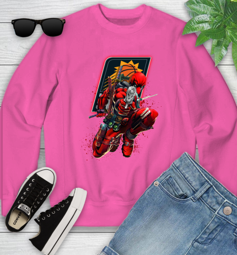 NBA Deadpool Marvel Comics Sports Basketball Phoenix Suns Youth Sweatshirt 7