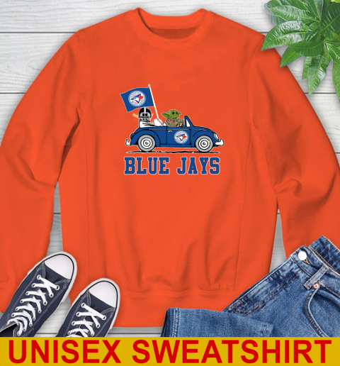MLB Baseball Toronto Blue Jays Darth Vader Baby Yoda Driving Star Wars Shirt Sweatshirt 4
