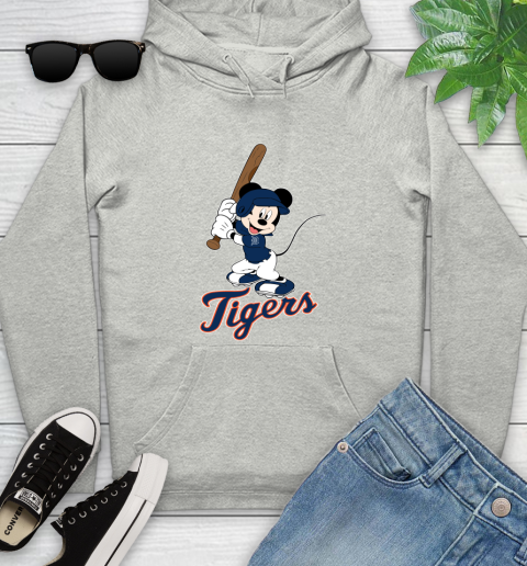 MLB Baseball Detroit Tigers Cheerful Mickey Mouse Shirt Youth Hoodie 2
