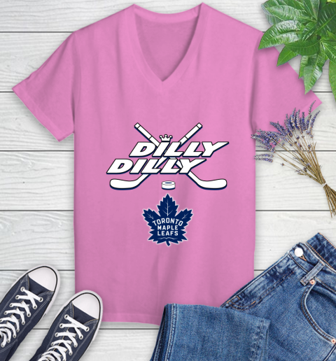 NHL Toronto Maple Leafs Dilly Dilly Hockey Sports Women's V-Neck T-Shirt 14