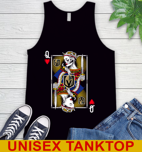 NHL Hockey Vegas Golden Knights The Queen Of Hearts Card Shirt Tank Top