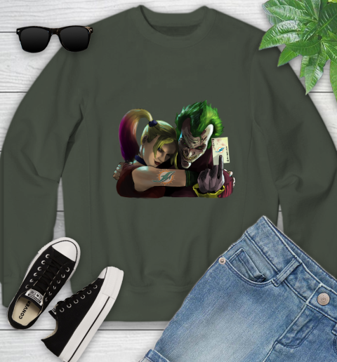Miami Dolphins NFL Football Joker Harley Quinn Suicide Squad Youth Sweatshirt 10