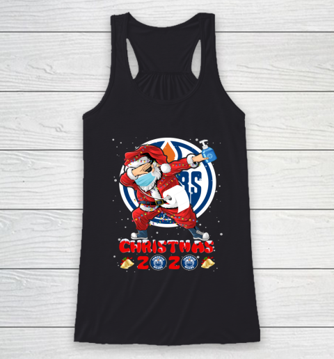 Edmonton Oilers Funny Santa Claus Dabbing Christmas 2020 NHL Racerback Tank