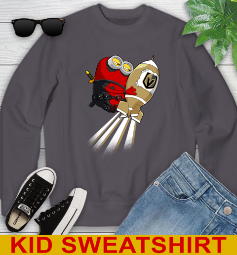 NHL Hockey Vegas Golden Knights Deadpool Minion Marvel Shirt Youth Sweatshirt 5