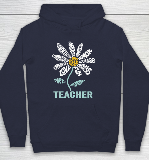 Life is good Teacher Daisy T shirt Teach School Sunflower Hoodie 2