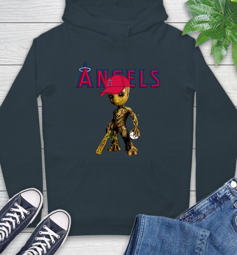 MLB Los Angeles Angels Groot Guardians Of The Galaxy Baseball Hoodie 7
