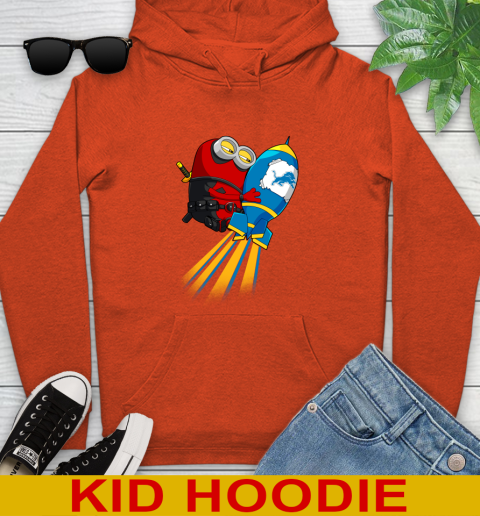 NFL Football Detroit Lions Deadpool Minion Marvel Shirt Youth Hoodie 4
