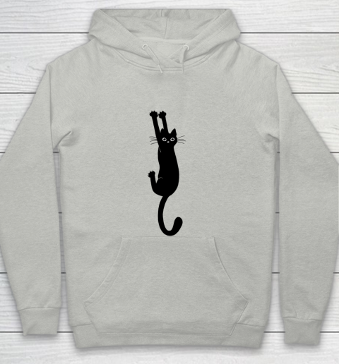 Black Cat Holding On Funny Shirt Youth Hoodie