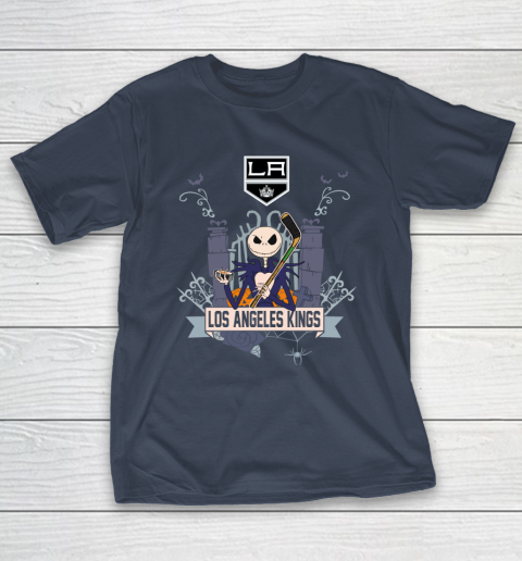 NHL Los Angeles Kings Hockey Jack Skellington Halloween T-Shirt 3