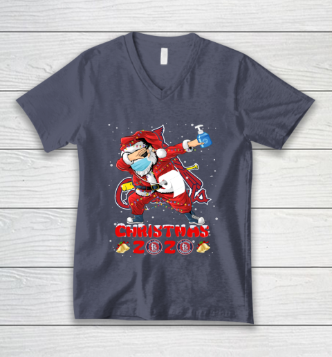 St.Louis Cardinals Funny Santa Claus Dabbing Christmas 2020 MLB V-Neck T-Shirt 7